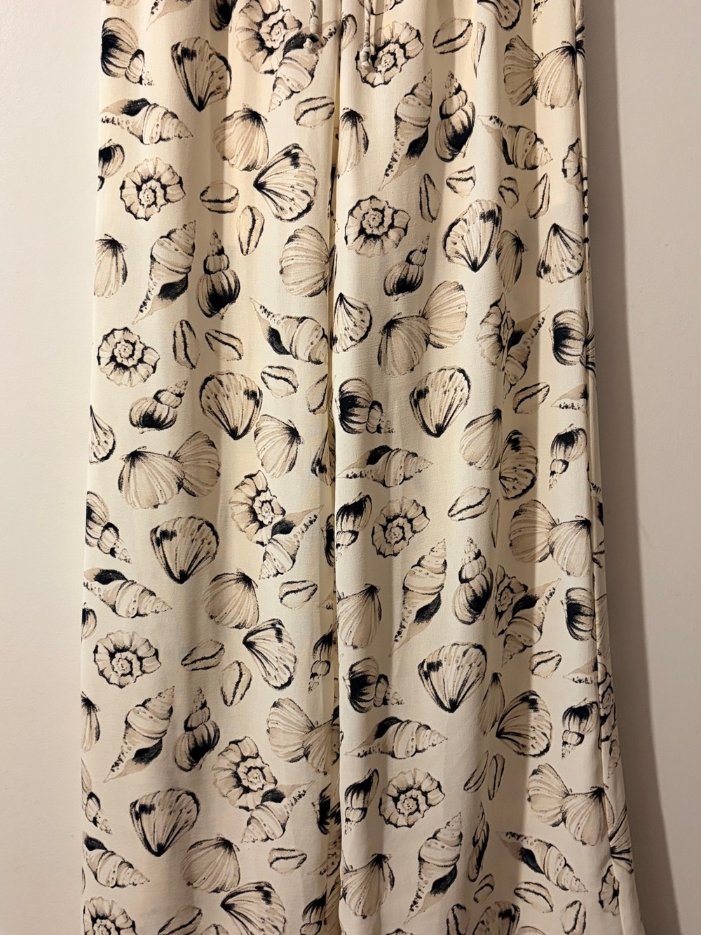 See You Monday Cream Pants with Black Shell Print